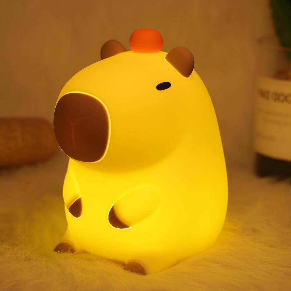 Capybara Night Light, Mothers Day Gifts, Cute Squishy Nursery Animal Silicone Ni