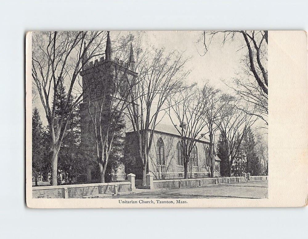 Postcard Unitarian Church Taunton Massachusetts USA