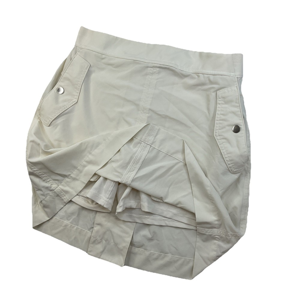 Athleta Skirt Women Sz 10 Vienna Cargo Skort Tennis Golf Pickleball Ivory 988132