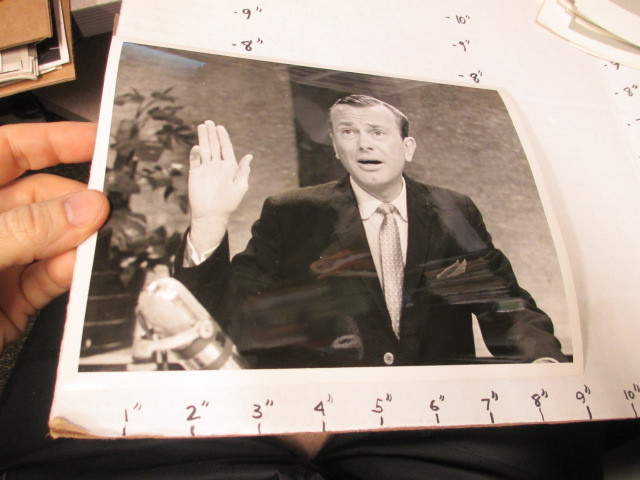 1960s NBC promo photo Jack Paar Tonight Show raise hand vintage TV