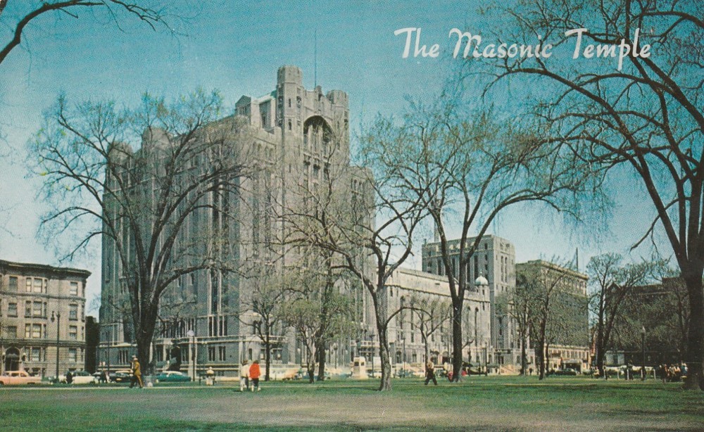 Detroit MI-Michigan, The Masonic Temple, Vintage Souvenir Postcard