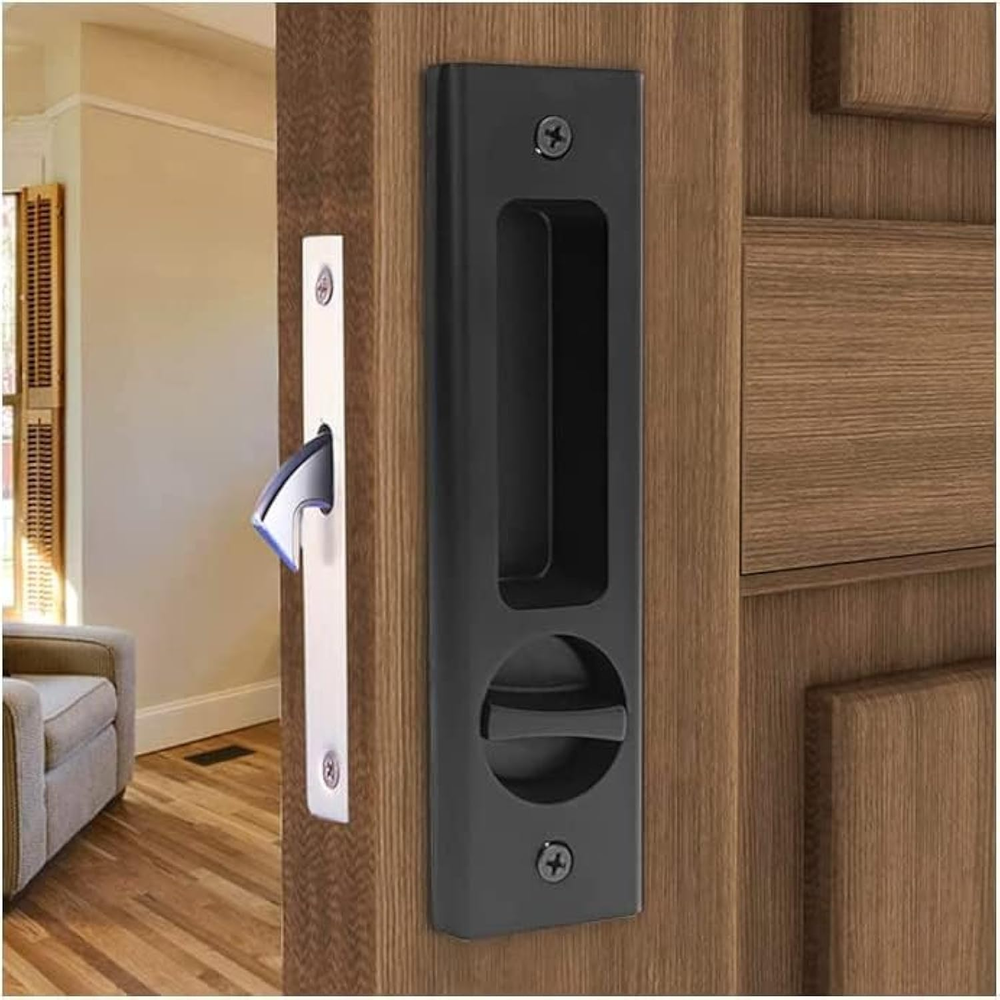 Sliding Barn Door Locks Invisible Door Handle Locks with Keys for Wood Pocket Do