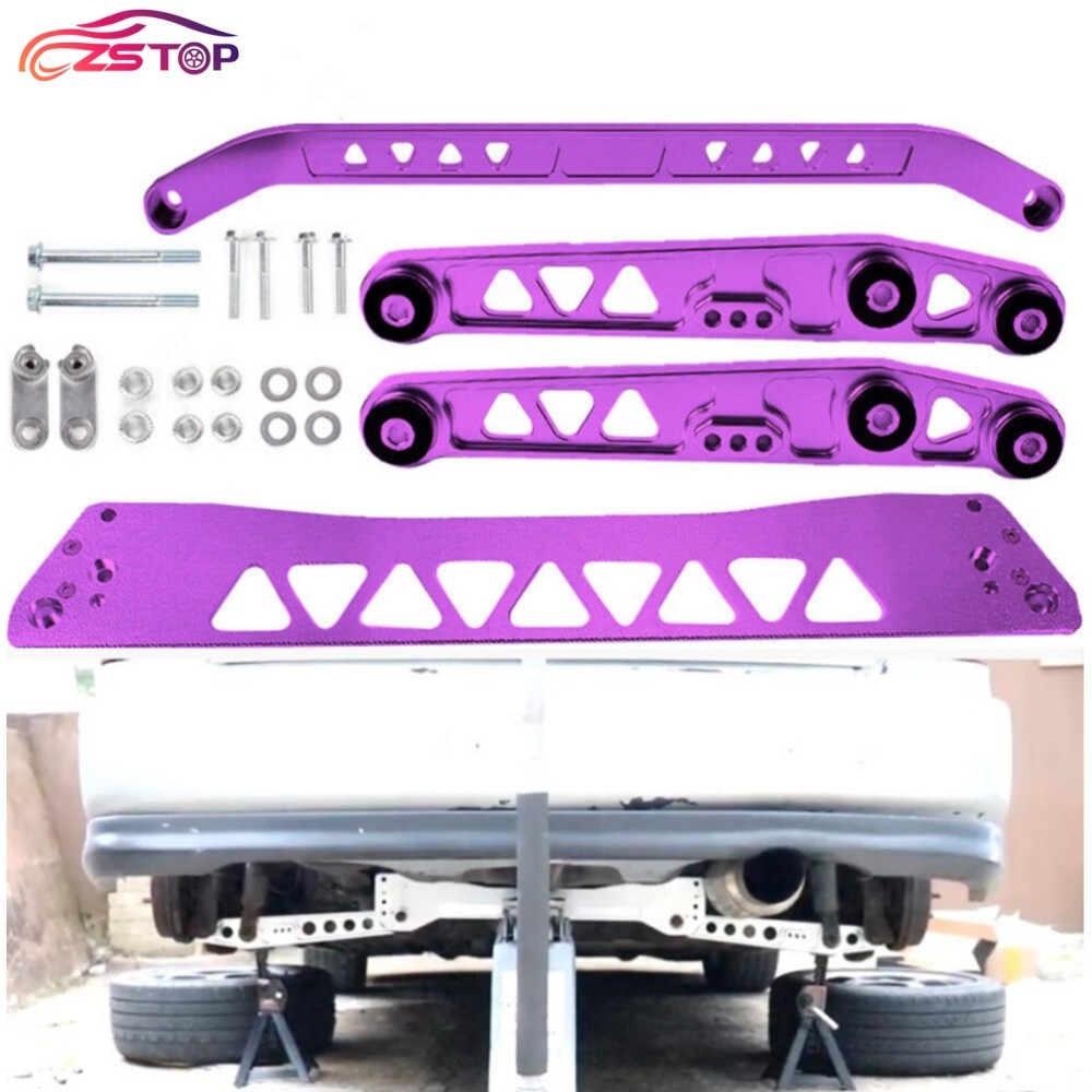 Purple Rear Lower Control Arm+Subframe Brace + Tie Bar For Honda Civic EG 92-95