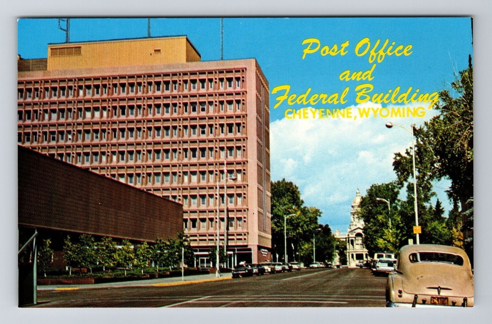 Cheyenne WY-Wyoming, Post Office And Federal Building, Vintage Postcard