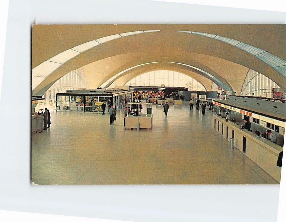 Postcard Interior Terminal Building Lambert-St. Louis Municipal Airport Missouri