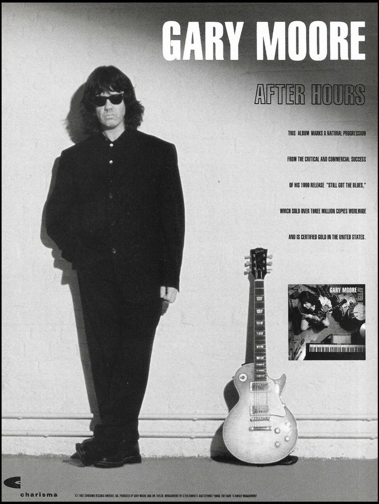 Gary Moore 1992 After Hours album advertisement 8 x 11 Charisma Records ad print