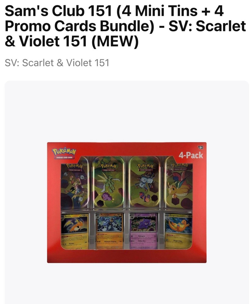 Pokemon TCG Scarlet & Violet 151 Mini Display Tin Case