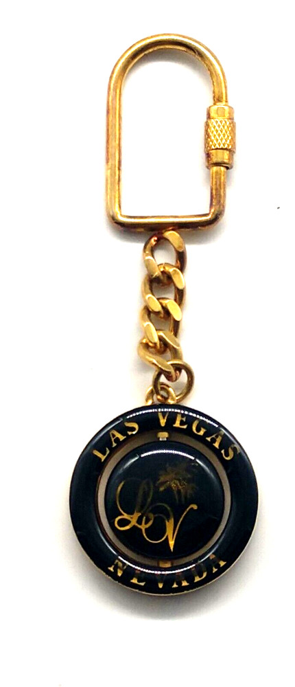 Vintage Las Vegas Nevada Gambling Revolving Keychain Keyring