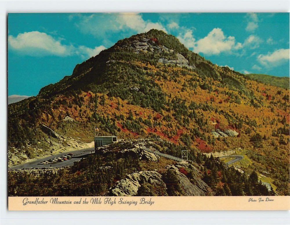 Postcard Grandfather Mountain and the Mile High Swinging Bridge Linville NC USA