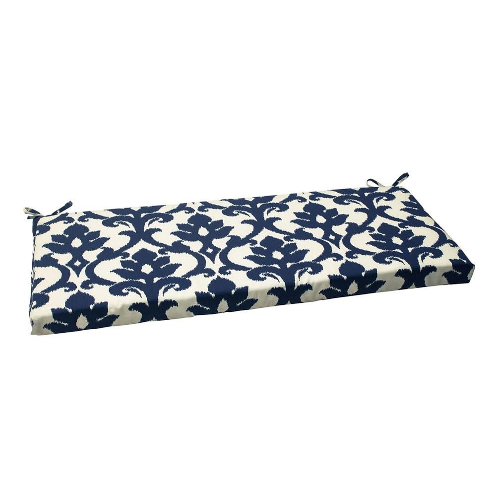Damask Indoor/Outdoor Sofa Setee Bench Swing Cushion with Ties Weather, and F...