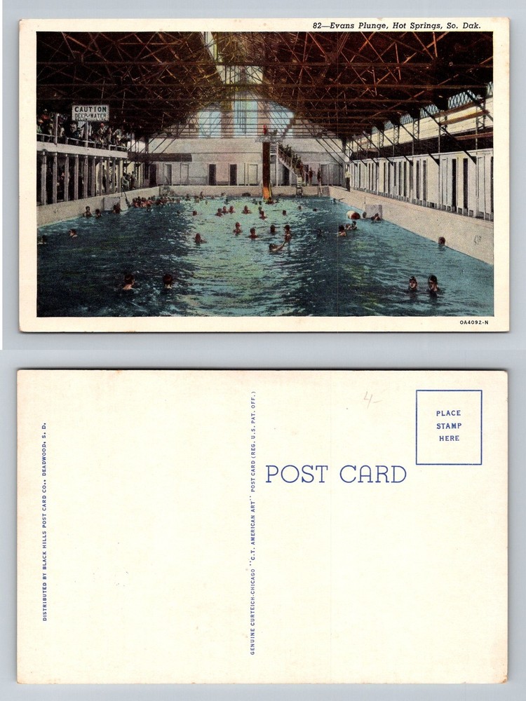 Hot Springs, SD-South Dakota, Evans Plunge Indoor Swimming Pool Vintage Postcard