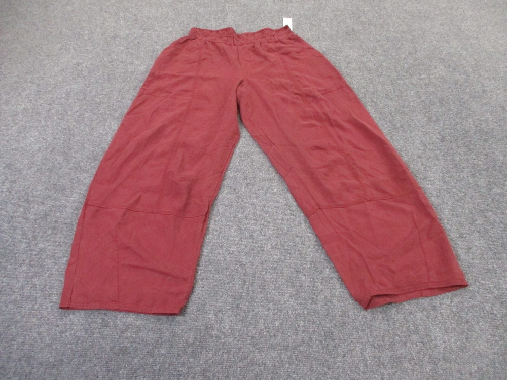 Anthropologie Joggers Womens S Red Lightweight Wide Leg Parachute Yoga Baggy NEW