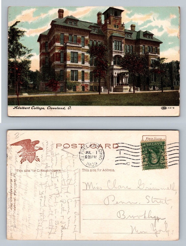 Cleveland, OH-Ohio, Adelbert College Ivy Walls c1909 Vintage Postcard