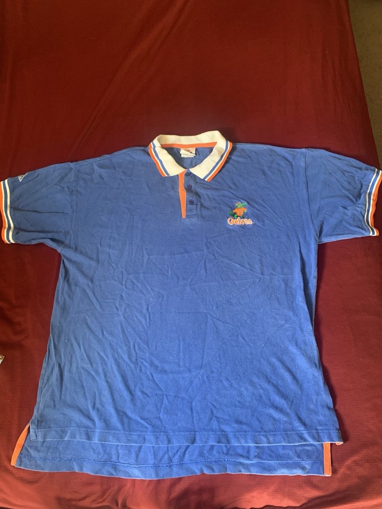 Vintage 90s Apex One Florida Gators Polo Shirt Mens  XL Embroider Blue College