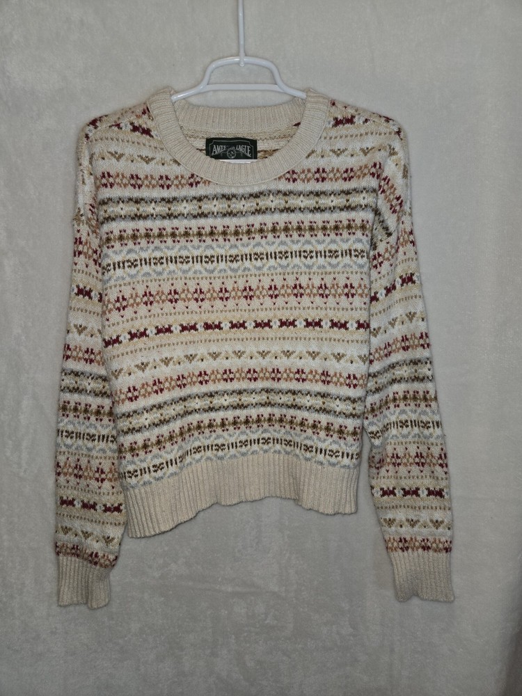 Women’s Size Medium American Eagle Fair Isle Sweater Fall Winter Colorful