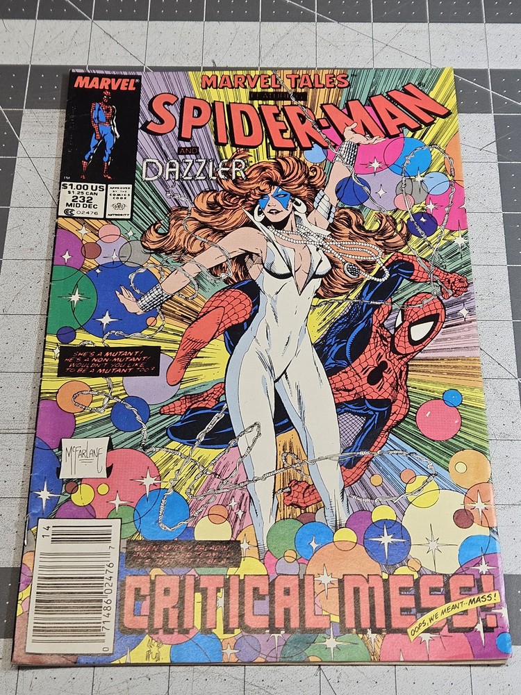 Marvel Tales #232 Spider-Man Dazzler Critical Mass McFarlane Cover 1989 Marvel
