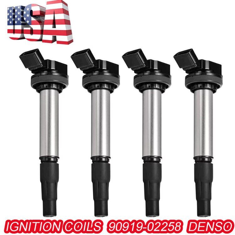 4PC Genuine Ignition Coil Denso For TOYOT.A Corolla 90919-02258 Prius 2009 1.8