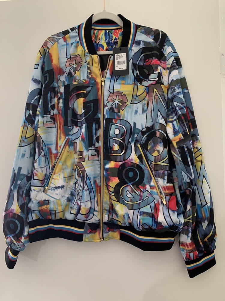 Robert Graham PEACE & LOVE 2XL LIMITED Edition Graffiti Bomber Jacket NWT