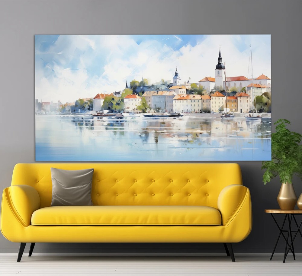 Bratislava Painting Abstract Slovakian Unframed Canvas Print Australian Wall Art