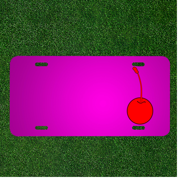 Custom Personalized Car License Plate With Add Names To Cherry Red One Fruit
