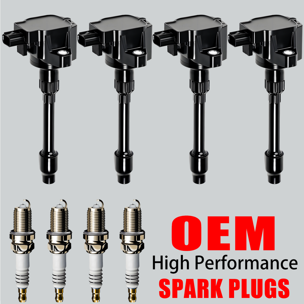4X OEM Ignition Coil & 4X Iridium Spark Plug For Honda Civic Fit 1.5L 2.0L UF749