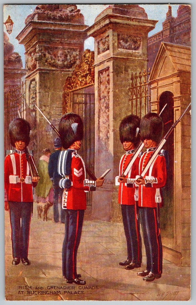 Antique Postcard Irish and Grenadier Guards London, England 1910s