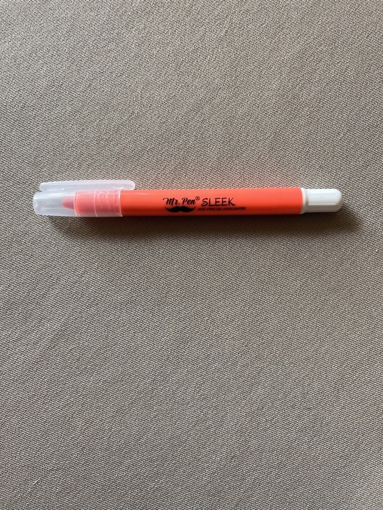 5” Salmon Mr Pen Acid-Free Gel Highlighter~Bible Safe & No Smear, Brand New-image