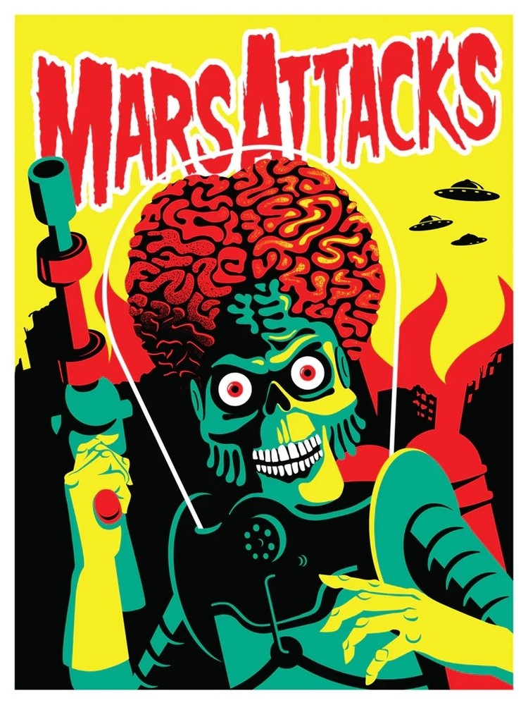 Mars Attacks by Dan Stiles xx/60 Screen Print Movie Art Poster Mondo Artist
