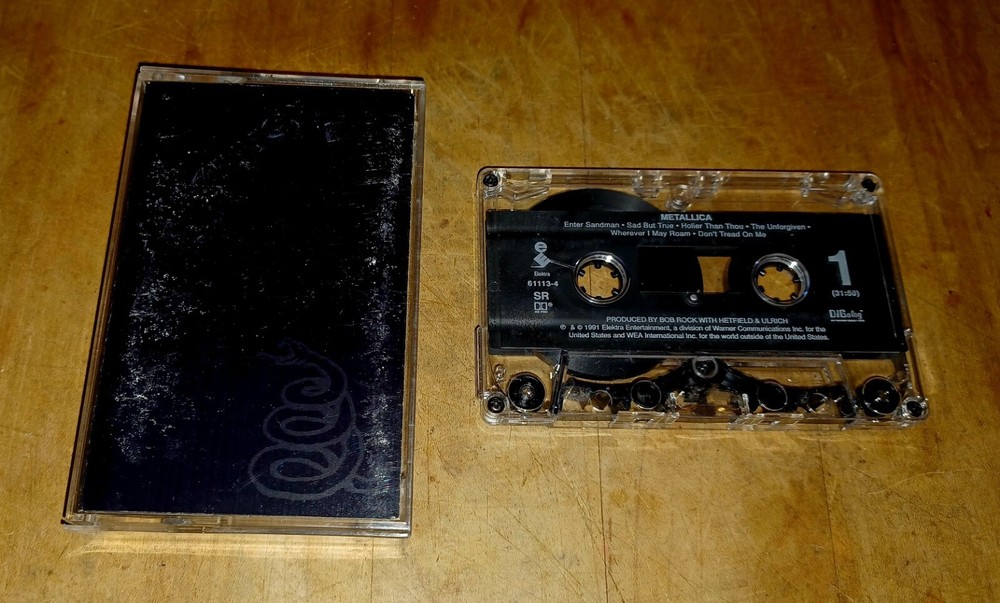 METALLICA BLACK ALBUM SELF-TITLED VINTAGE CASSETTE TAPE HEAVY METAL RARE 1991 🔥