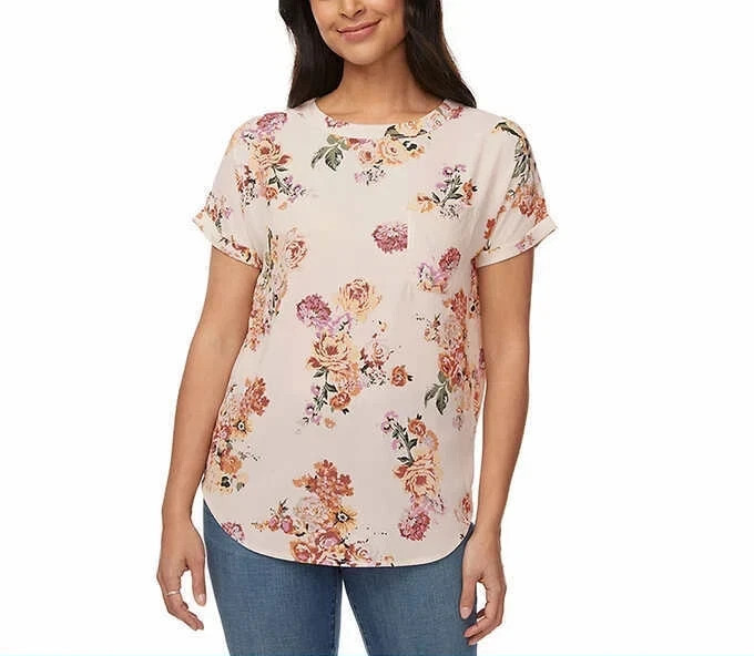 Buffalo David Bitton Women's Woven Patch Pocket Blouse, Ivory Blossom, L