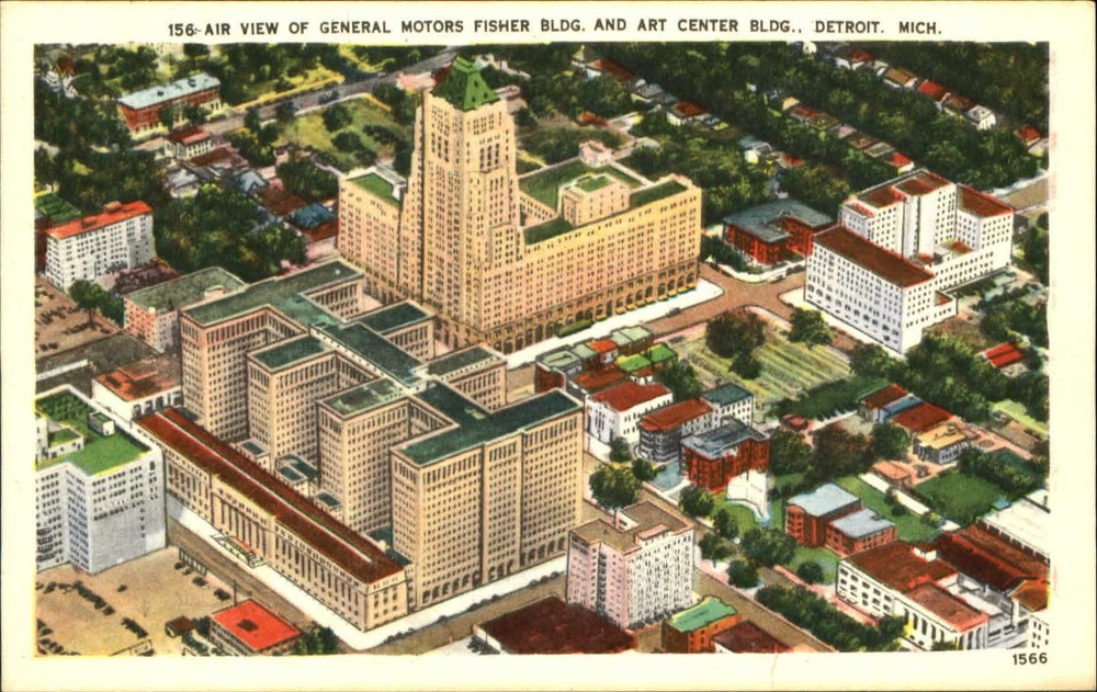 Detroit Michigan MI General Motors Fisher Bldg Art Center 1930s