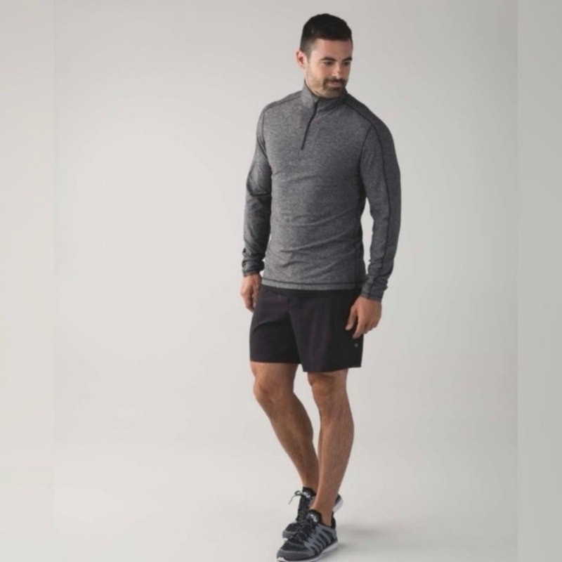 Lululemon Men’s Surge Quarter Half Zip Gray Long Sleeve Pullover Size Large