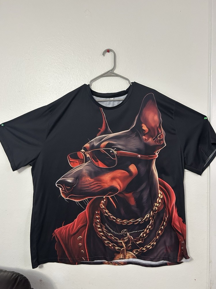 New/ Unisex Plus Size 6XL Graphic  Animal Print Short Sleeve Crew Neck T-Shirt