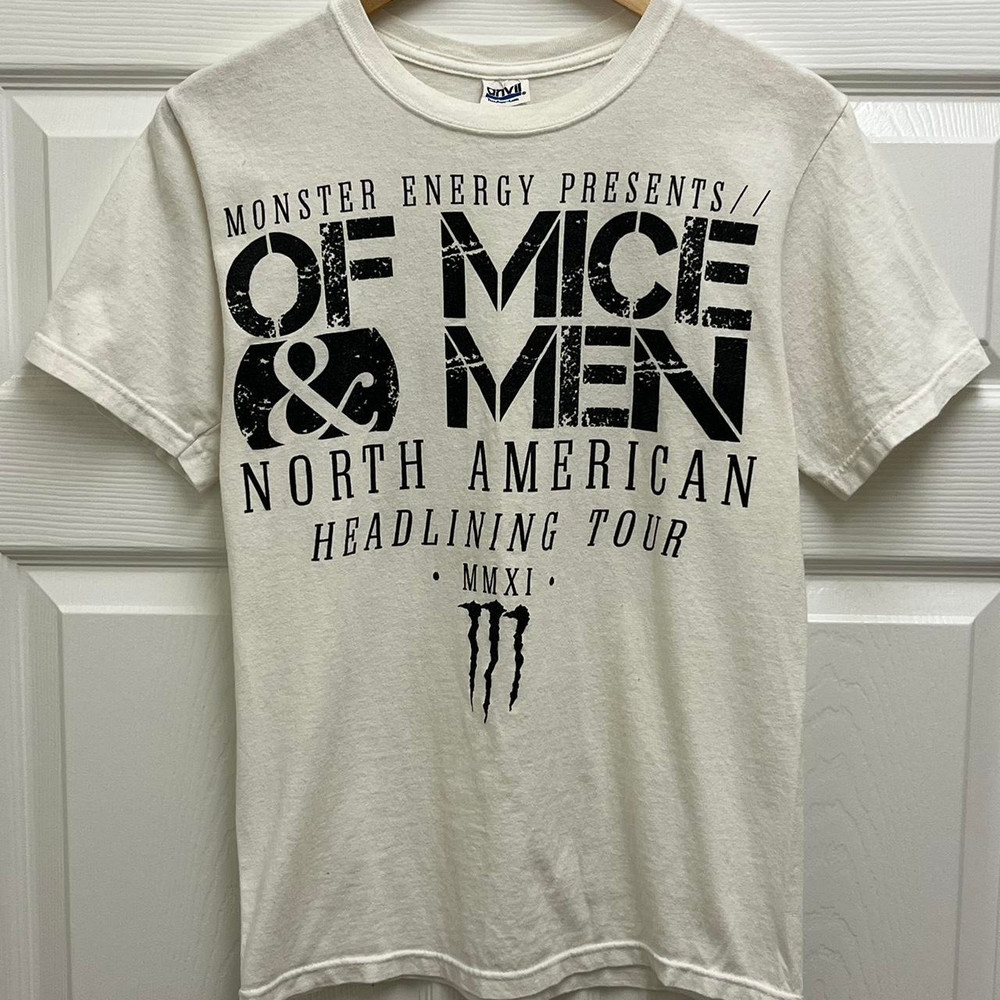 Monster Energy Presents Of Mice & Men North American Tour White Men Shirt LH508