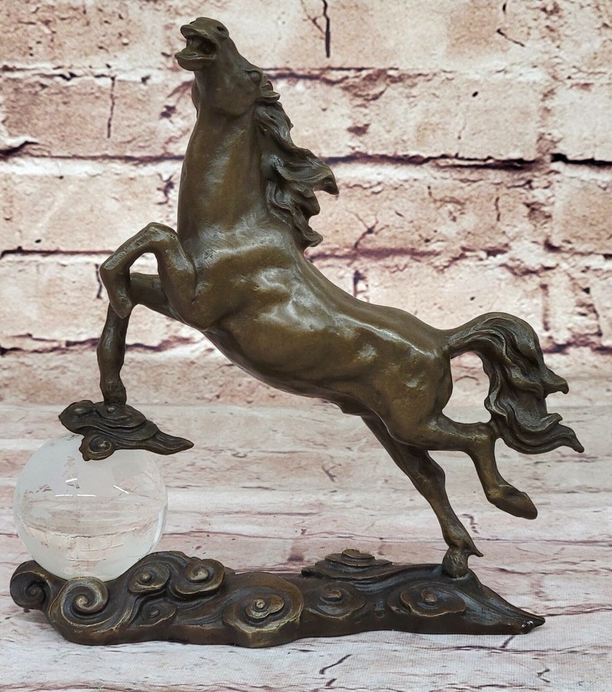 Handcrafted Art Deco Lucky Horse Statue by Milo Hot Cast on Sale