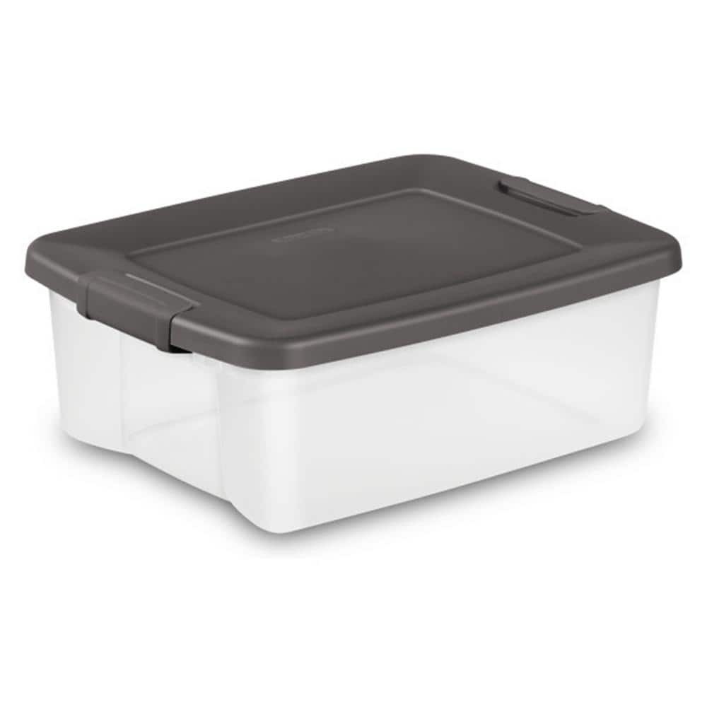 6-Pack Clear 25-Quart Stackable Plastic Storage Totes with Lids