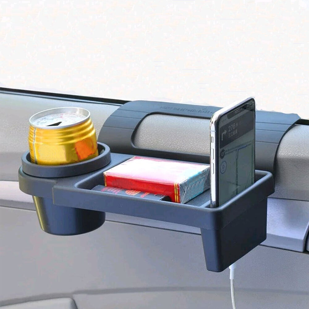 1x Universal Car Cup Holder Storage Box Organizer Black Car Interior Accessories