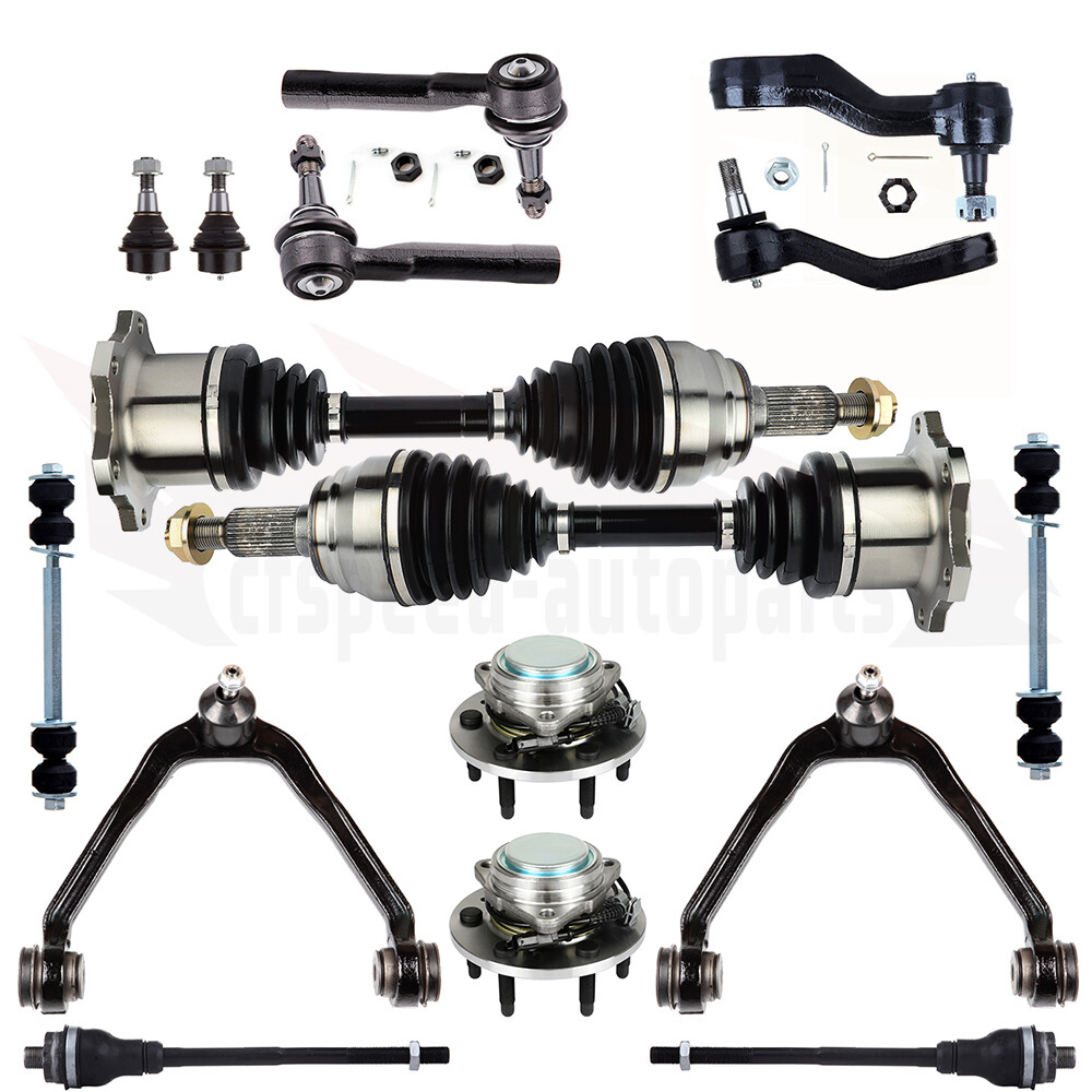 16PC Front Control Arm Hub Bearing CV Axle Kit for Chevy Sierra Silverado 1500