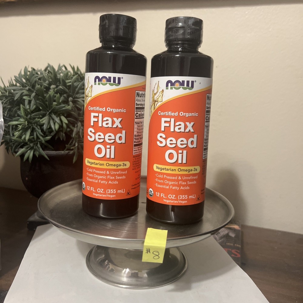 NOW Foods Flax Seed Oil, Certified Organic, 12 fl. oz. 2-pack
