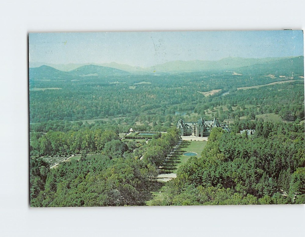 Postcard Aerial View of the Biltmore Estate Asheville North Carolina USA
