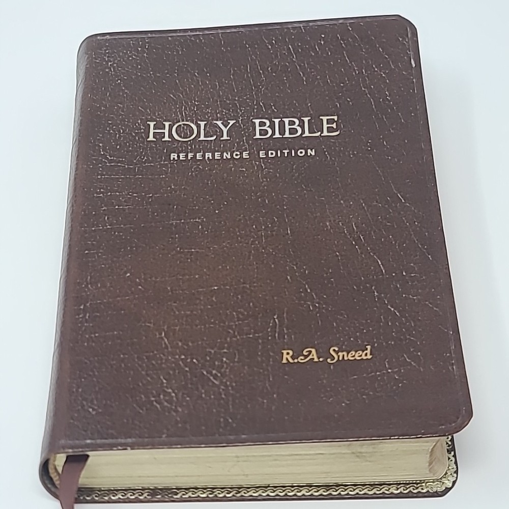 1972 KJV Holy Bible Nelson 485BR Genuine Leather Red Letter Thumb Index