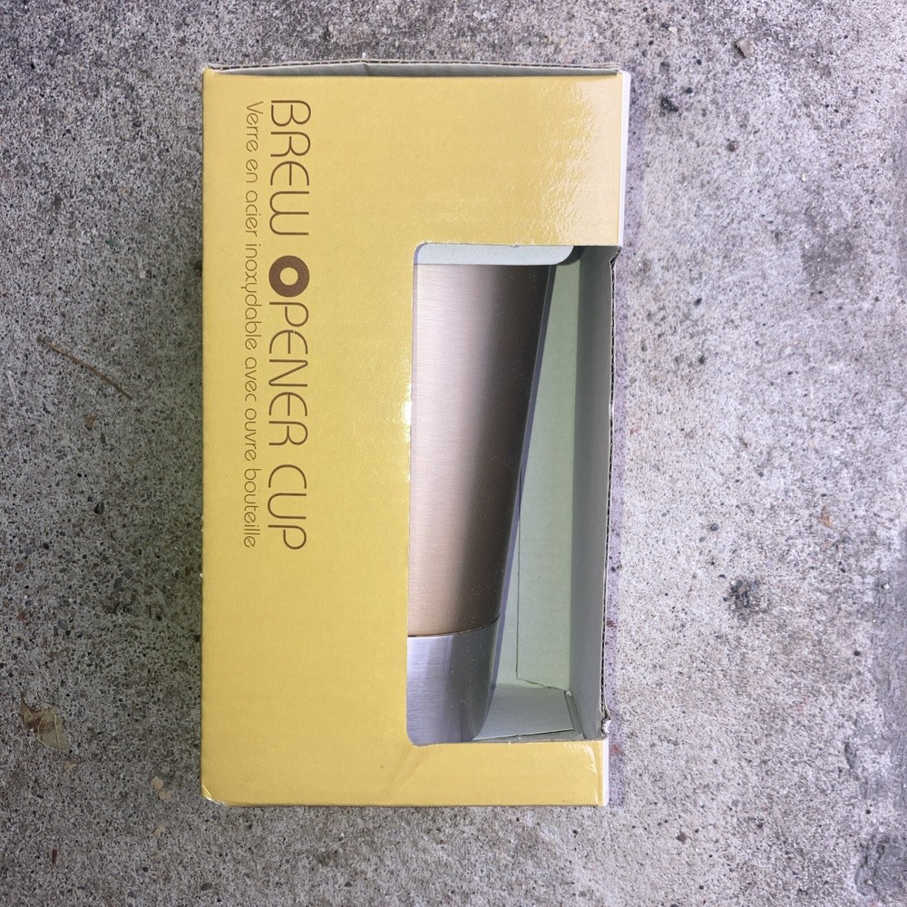 Asobu Beer Pint Stainless Steel Brew Opener Cup New Open Box