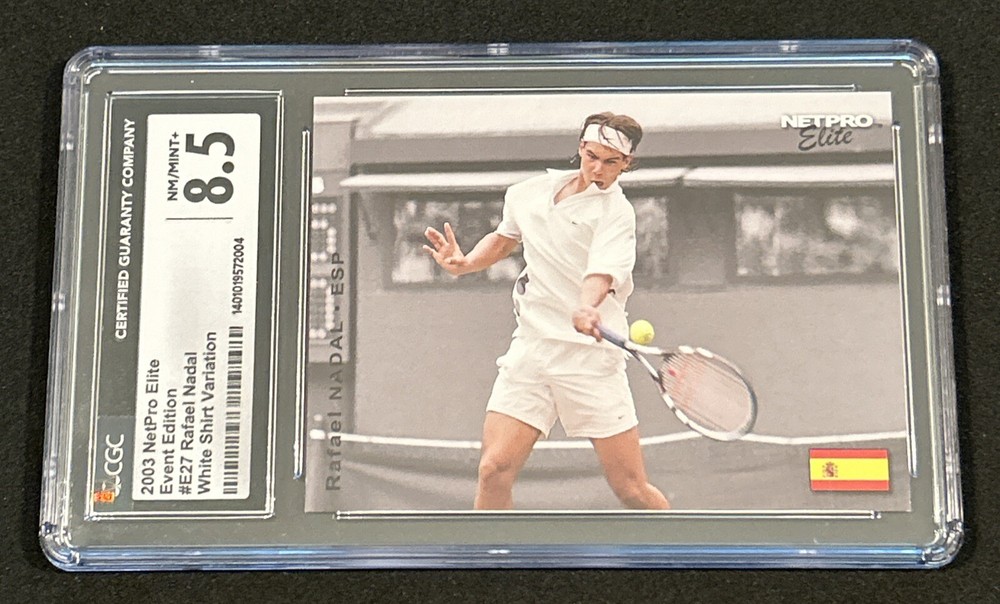 2003 Netpro Elite Rafael Nadal Rookie Event Edition White Shirt #E27 CGC 8.5