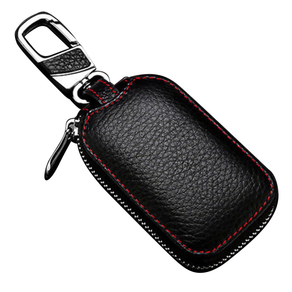Genuine Leather Car Key Chain Bag Smart Key Holder Cover Remote Fob Case