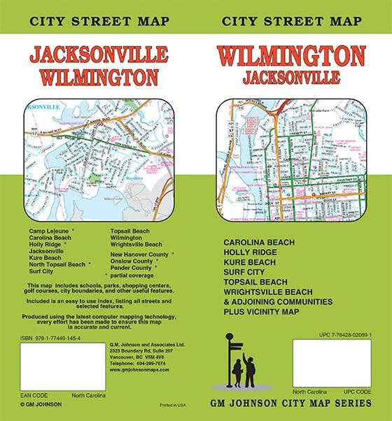 Wilmington / Jacksonville, North Carolina Street Map