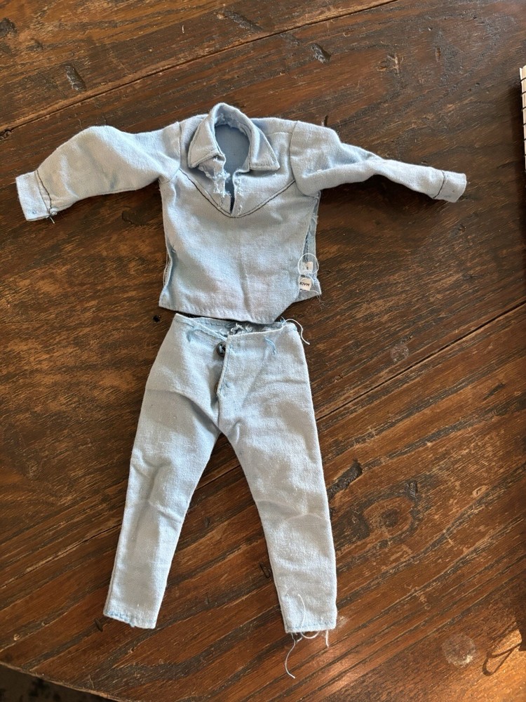 Vintage 1970s Gabriel Lone Ranger Action Figure Light Blue Uniform Set  