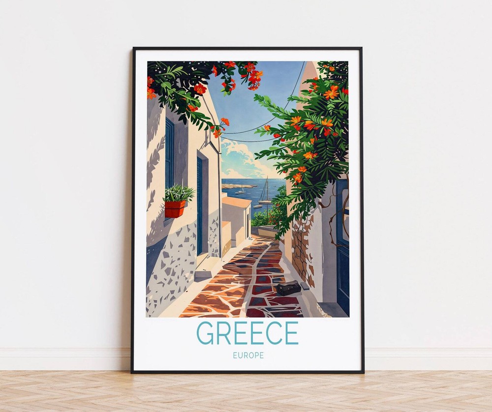 Greece Europe Print Europe Poster Greece Wall Art Greece Europe Travel Poster