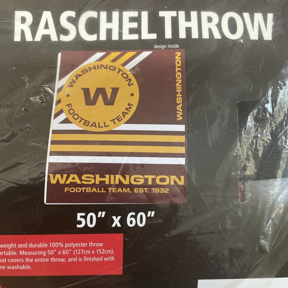 Washington Football Team Logo Plush Raschel Throw Blanket 50x60 Inches NWT