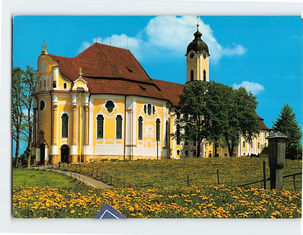Postcard Church of pilgrimage Die Wies Steingaden Germany