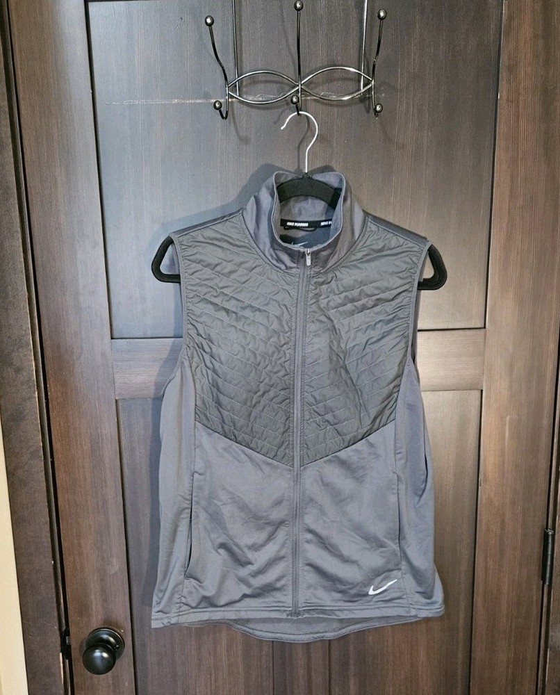 EUC Women's Nike Running Gray Lightweight Packable Vest Size Large